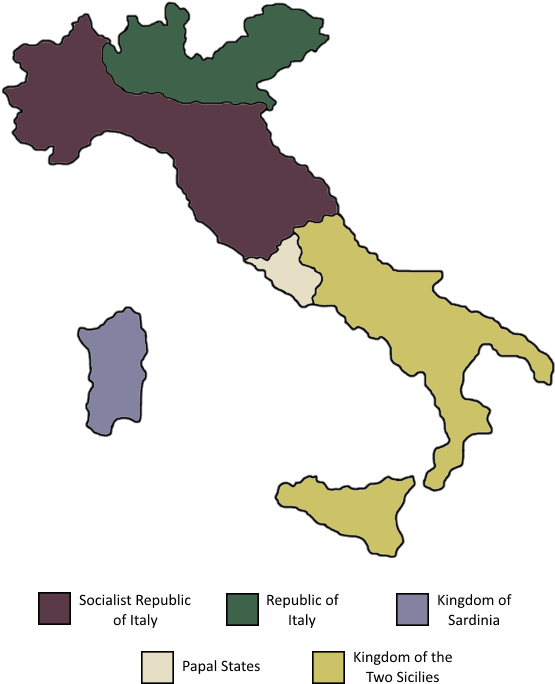 Italian States Map - Kaiserreich Italy (554x700), Png Download