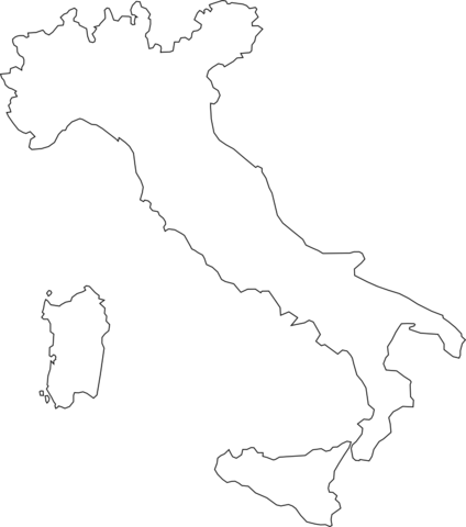 Map Of Italy In 1871 - Italy White Png (424x480), Png Download