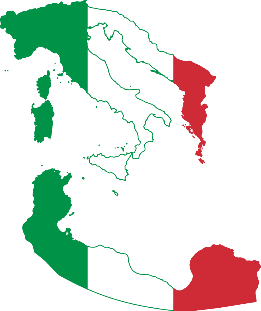 85kib, 861x1024, Greater Italy Map - Italy Flag Map (861x1024), Png Download