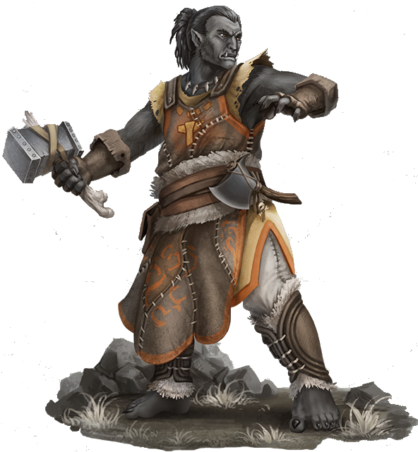 Gregor Portrait - D&d Half Orc Cleric (592x641), Png Download