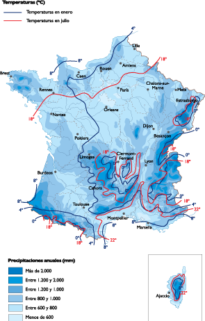 France Climate Map - France (295x462), Png Download