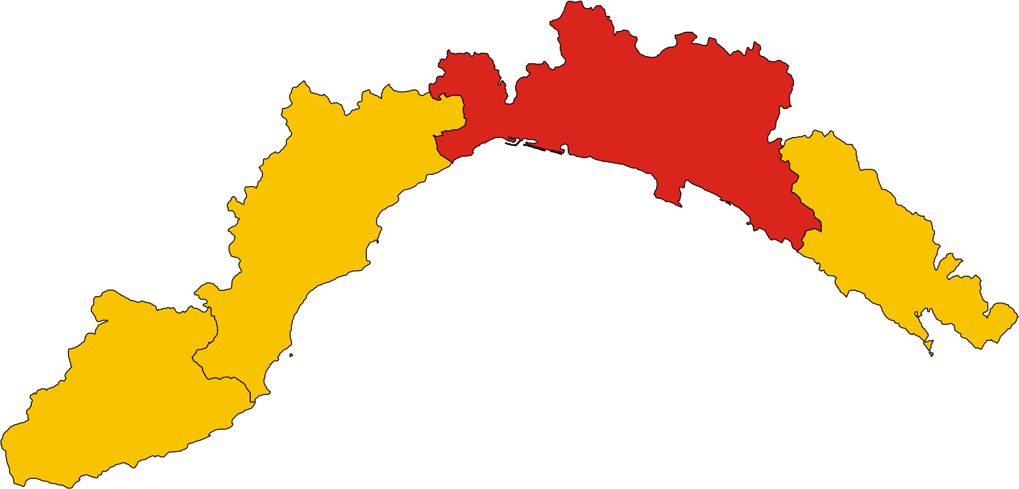 Open - Liguria Silhouette (2000x972), Png Download