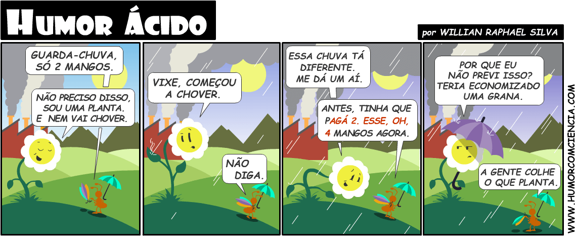Humor-ã¡cido - Historia Em Quadrinhos Sobre Chuva Acida (1146x471), Png Download