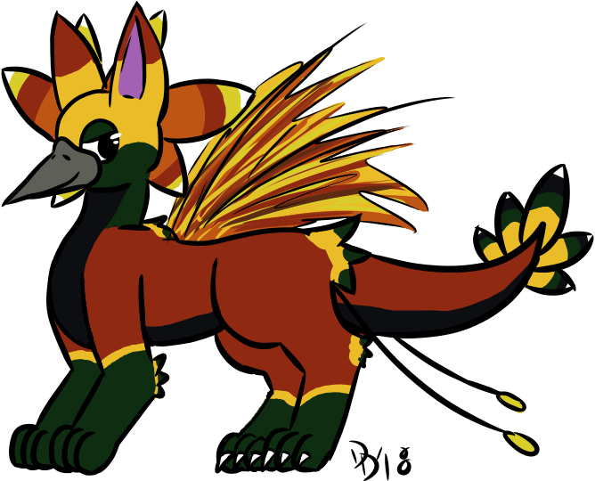 Greater Bird Of Paradise Fauxgryff Custom - Cartoon (800x650), Png Download