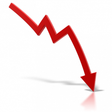 Nab Online Retail Sales Index - Arrow Down (366x366), Png Download