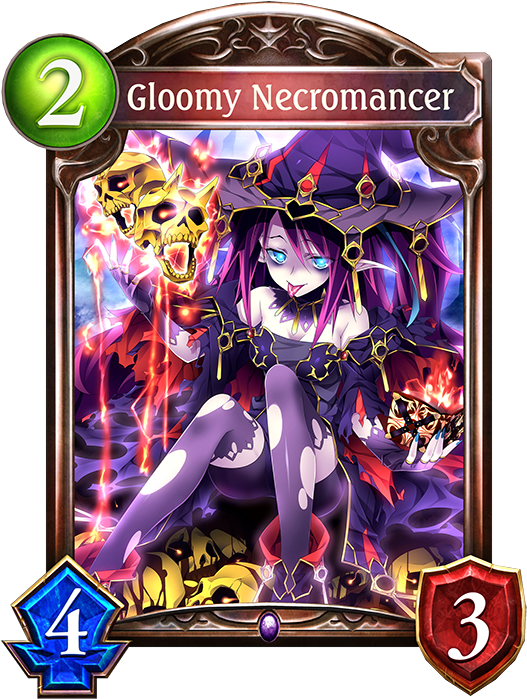Unevolved Gloomy Necromancer Evolved Gloomy Necromancer - Shadowverse Fenrir (536x698), Png Download