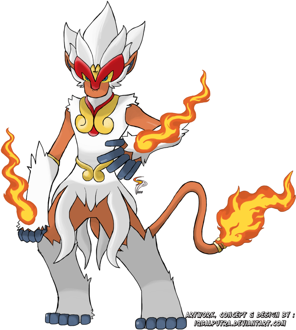 Mega Infernape By Iqbalputra-d7rw4t5 - La Mega Evolucion De Infernape (1024x1107), Png Download