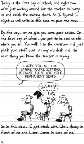 04 - Diary Of A Wimpy Kid Pages (350x510), Png Download
