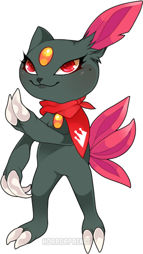 Lunch The Sneasel - Cartoon (288x510), Png Download