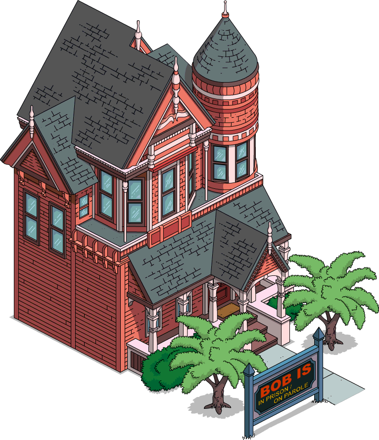 Tapped Out Bob's Victorian House - Simpsons Sideshow Bob Home (766x890), Png Download