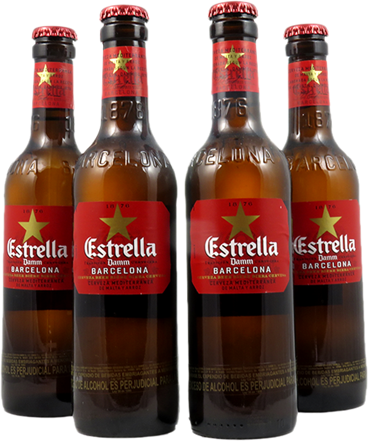 Estrella Damm 24x 330ml Bottles (1000x1000), Png Download