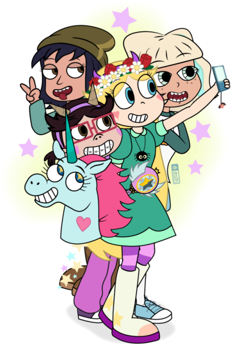 “ Star Butterfly And Her Girl Friends, In Dedication - Star Butterfly Y Daron Nefcy (500x730), Png Download