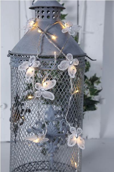 Light Chain Butterfly - String Lights Butterfly Garland White (600x600), Png Download