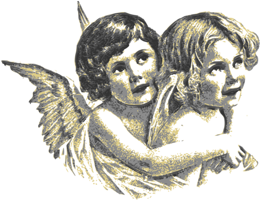 Angel Cherub Gabriel Computer Icons Download - Vintage Angels 01 (530x750), Png Download