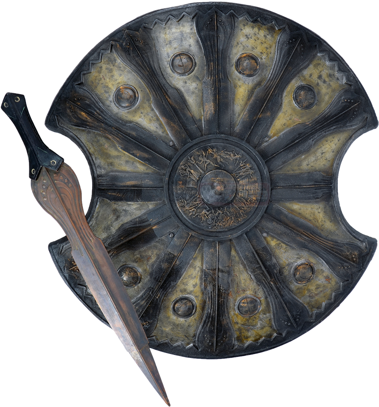39541517 - Brad Pitt Achilles Shield (800x859), Png Download