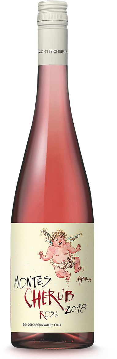 Cherub - Montes Cherub Rose Of Syrah, Chile (vintage Varies) (486x1181), Png Download