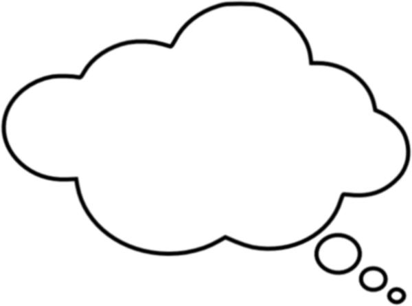 Thought Bubble Vector Png - Thought Bubble Black Background (600x445), Png Download