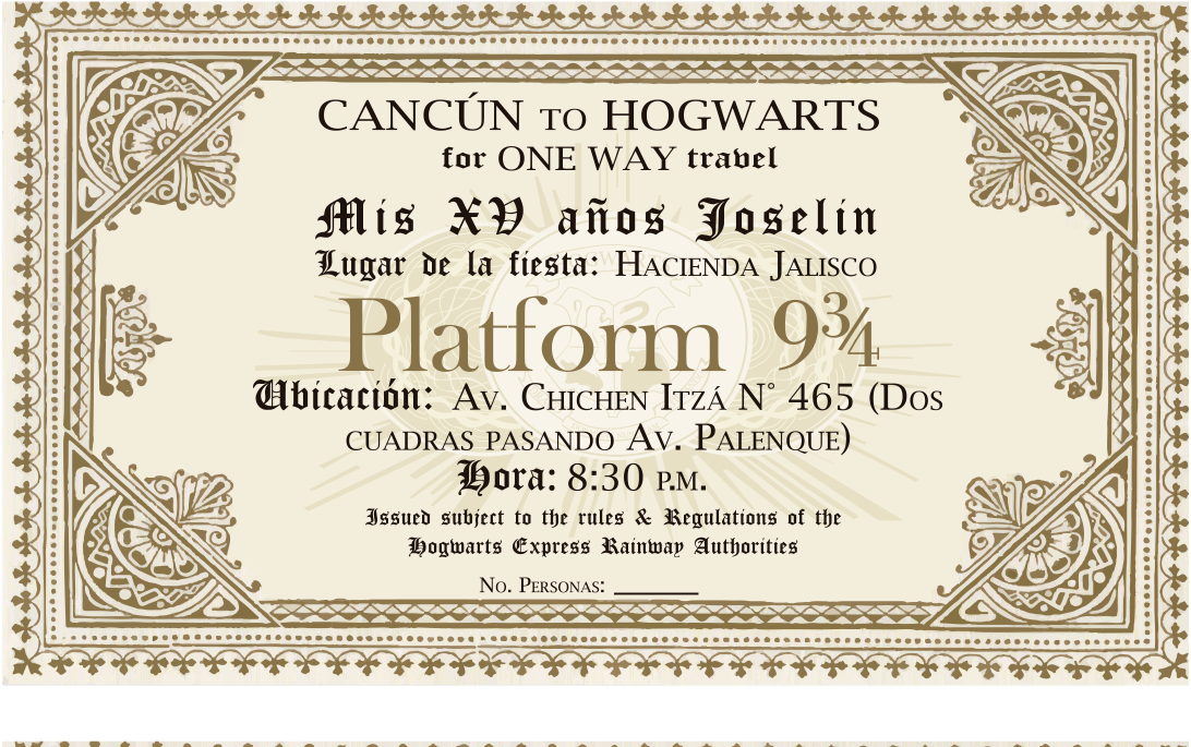 56322865a7b84 - Hogwarts Express Ticket (1178x731), Png Download