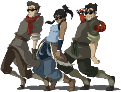 Korra Swag Courtesy Of Tumblr - Korra Mako And Bolin (500x322), Png Download