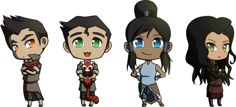 The Legend Of Korra Images Team Avatar Chibis Wallpaper - Korra Avatar The Legend Of Korra (800x364), Png Download