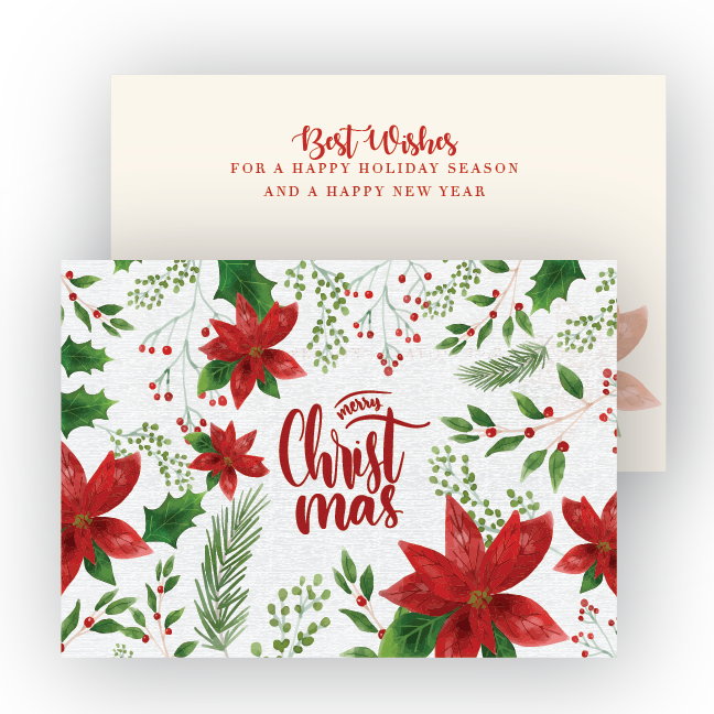 "poinsettia For The Holidays" Card (648x648), Png Download
