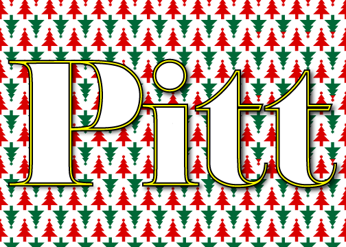 Wooden Pittsburgh Holiday Card - University Of Pittsburgh (504x360), Png Download