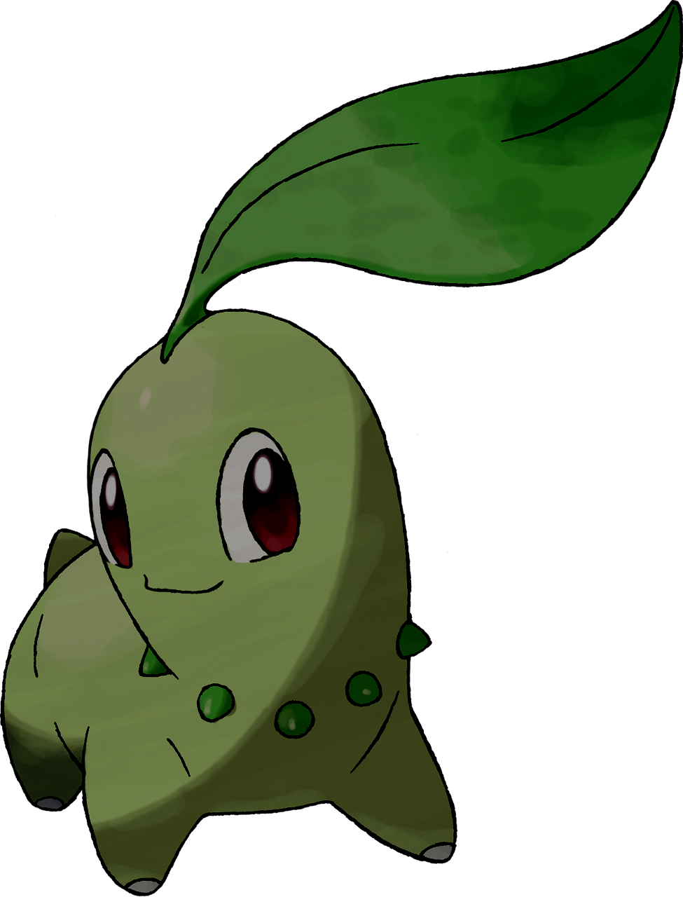 Dark Chikorita - Pokemon Chikorita (975x1280), Png Download