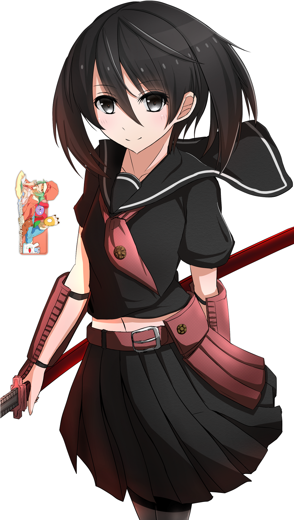 View All Images - Akame Ga Kill Kurome Render (980x1820), Png Download