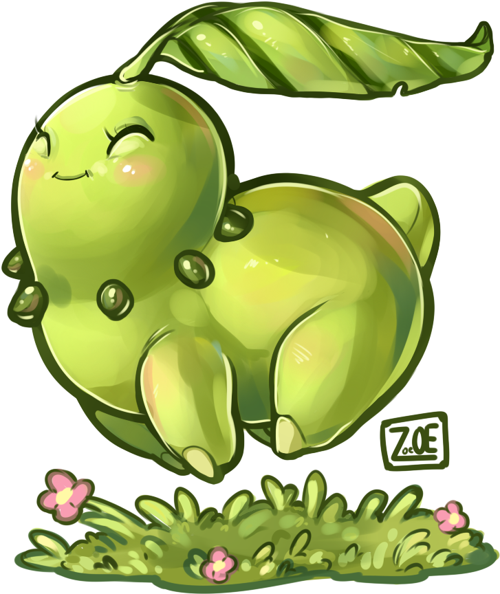 Pokeddexy Chikorita 500619558 - Chikorita Fan Art (1000x1000), Png Download