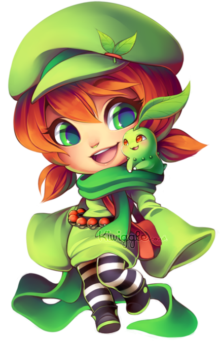 Pokemon And Chikorita Image - Chibi Mythical Creature By Kiwiggle (500x703), Png Download