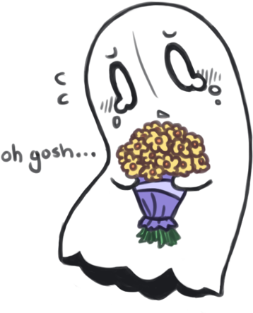 Heeeere Comes Napstablook - Napstablook Png (400x455), Png Download