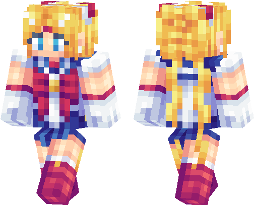 Anime Girl Mcpe Skin (538x437), Png Download