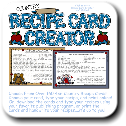 Country Choose From Over 160 Country Recipe Cards Choose - Recipe Card Clip Art (580x580), Png Download
