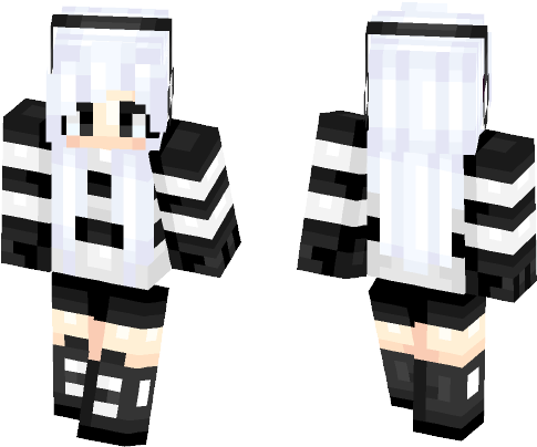 Female Minecraft Skins - Black-and-white (584x497), Png Download
