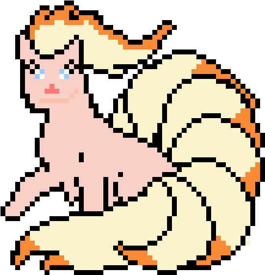Ninetails Pixel - Pixel Art (600x590), Png Download
