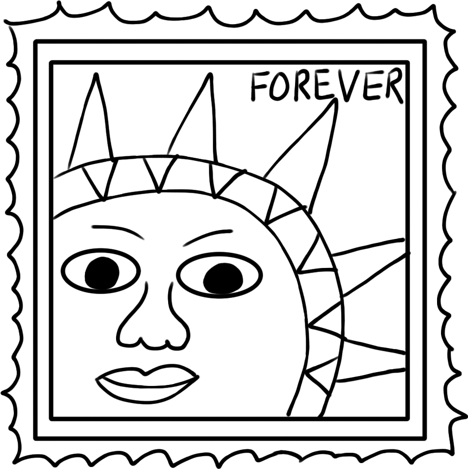 Stamp Clipart Black And White - Black & White Picture Clipart Of Stamp (1024x1024), Png Download