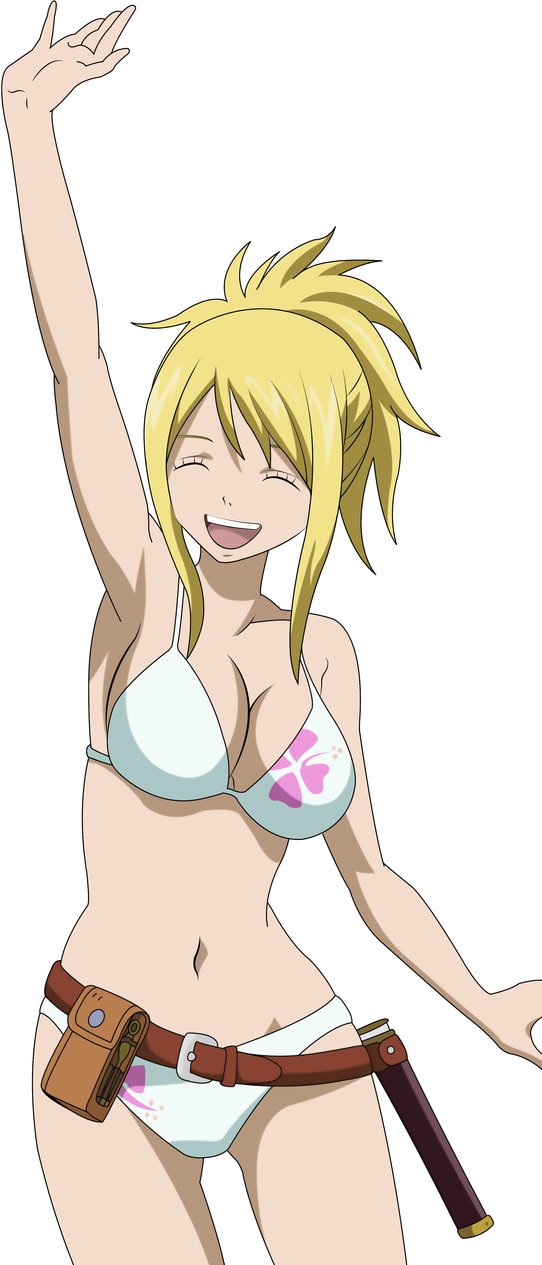 Fairy Tail Lucy Heartfilia Bikini Swimsuits Transparent - Lucy Heartfilia White Bikini (2364x5364), Png Download