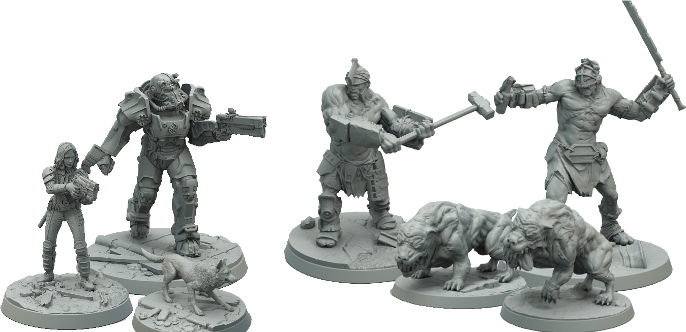 Yesterday, We Detailed The Contents Of The Fallout - Fallout Wasteland Warfare Resin (1382x652), Png Download