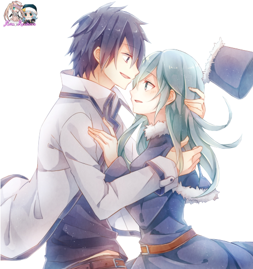 Gray X Juvia Fanart (500x540), Png Download