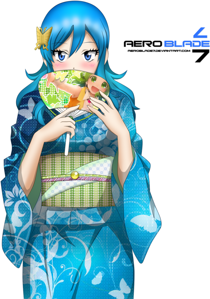Yukata Juvia- Fairytail By Aeroblade7 - Fairy Tail Juvia Kimono (776x1030), Png Download
