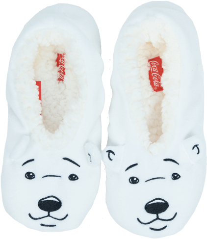 Coca-cola Polar Bear Sleep Socks - Slipper (586x586), Png Download