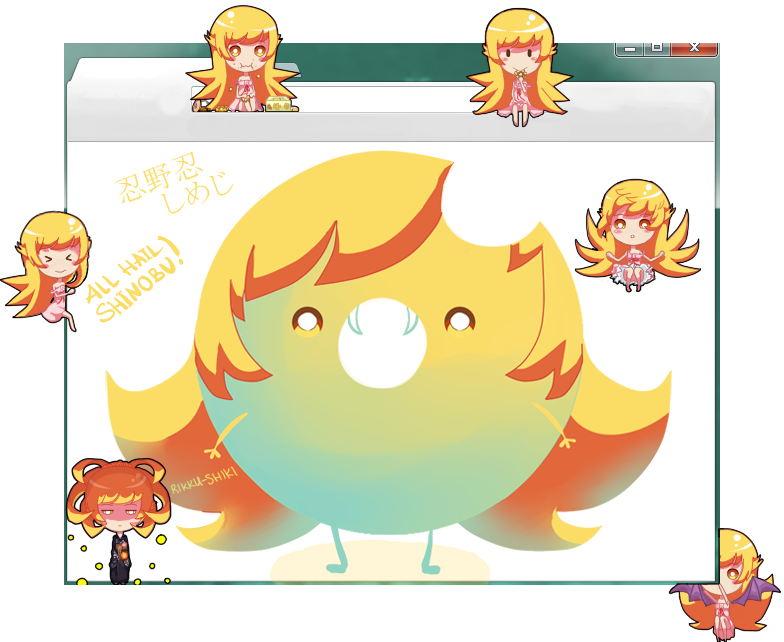 Shinobu Oshino Shimeji Download [pixiv] Or Mediafire - Cartoon (784x642), Png Download