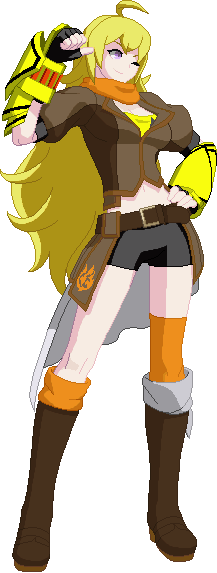 Season 1/season 2 Rwby Anime Styled Palette For Yang - Cartoon (217x573), Png Download