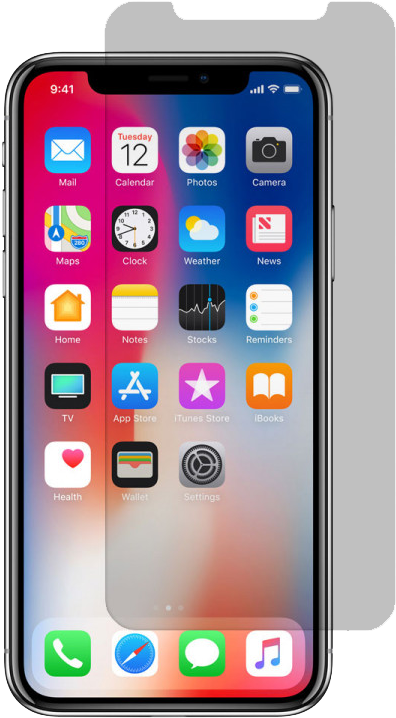Apple Iphone X/xs Tempered Glass Screen Protector - Tech21 Pure Cover For Iphone X - Clear (600x776), Png Download