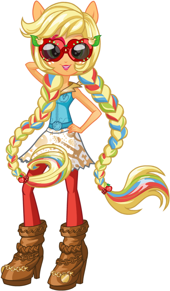 Cutiepie1112 Images Mlp Eg2 Rainbow Rocks Applejack - Эпл Джек Радужный Рок (747x1070), Png Download