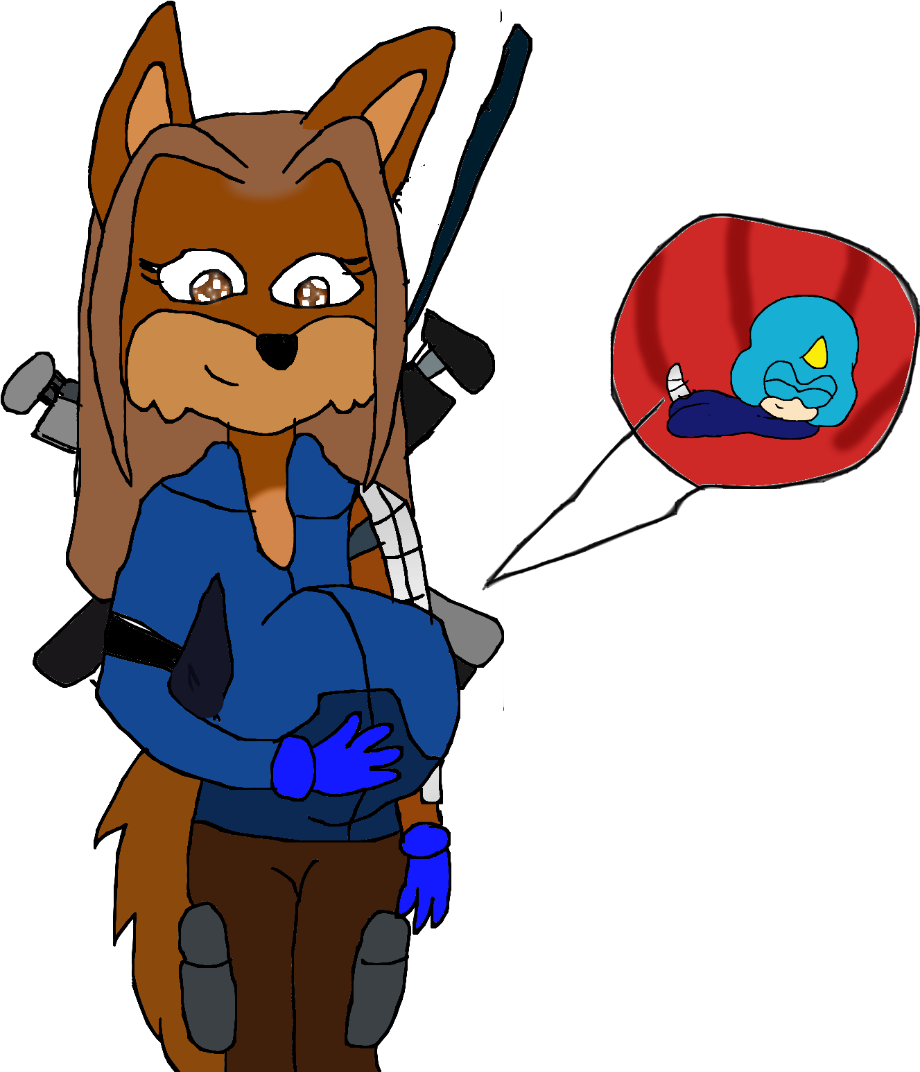 Artemis Ate Volk - Cartoon (1423x1580), Png Download