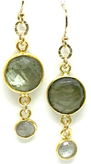 Double Drop Earring - Earrings (423x479), Png Download