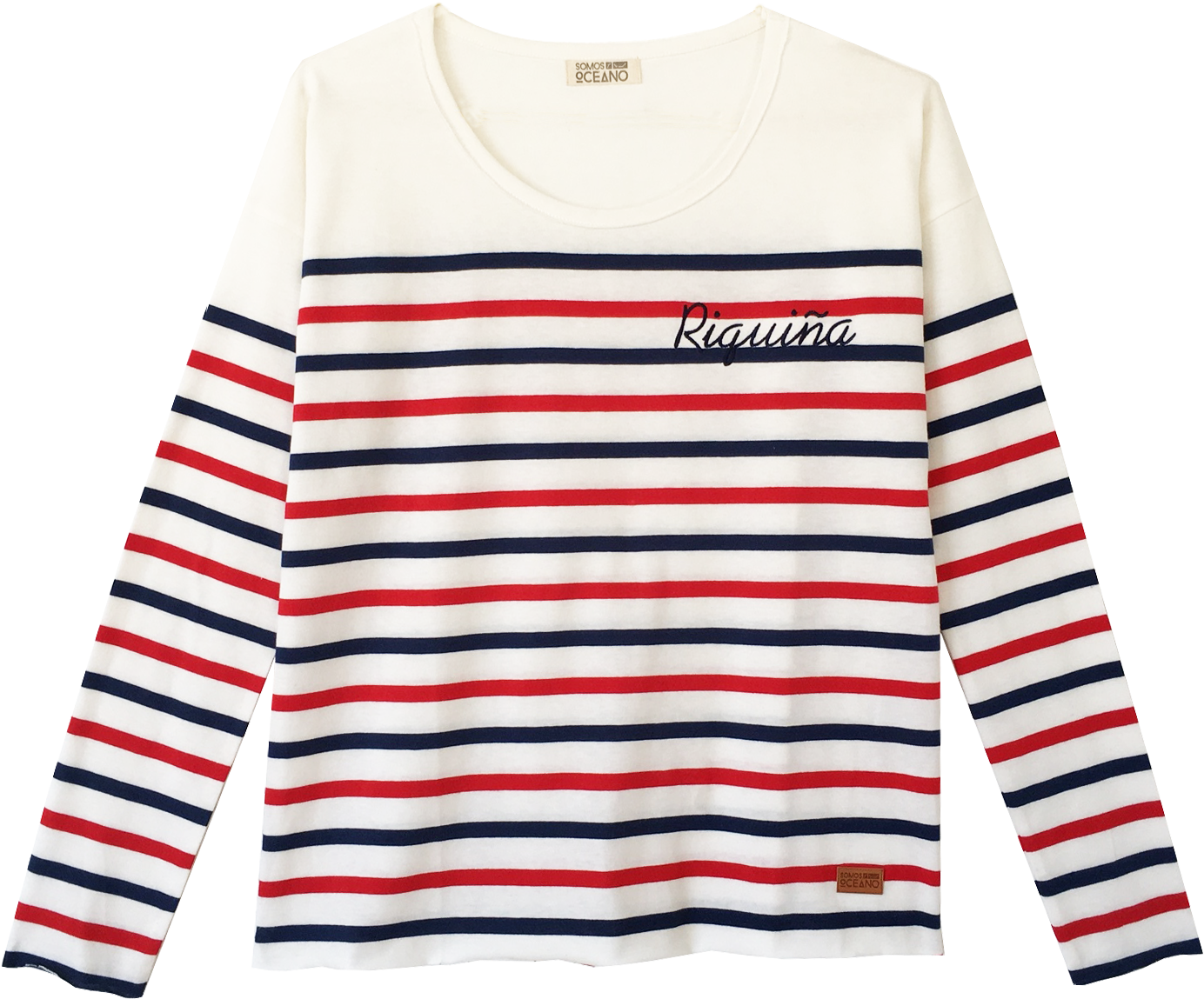 Somosocéano Camiseta Riquiña - Striped Navy Tee Shirt Women (1458x1260), Png Download