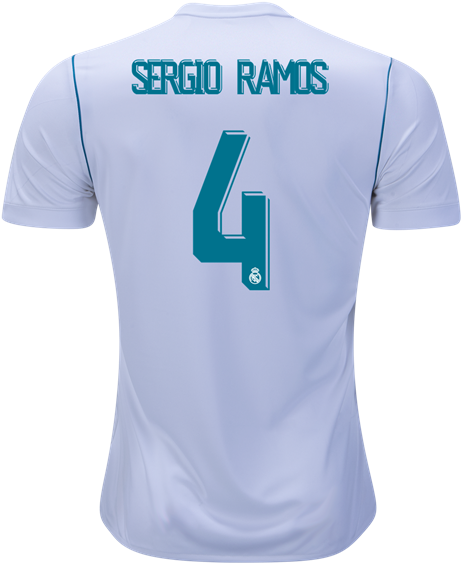 Free Shipping 2017/18 Sergio Ramos 4 White Home Soccer - New Marcelo #12 Real Madrid 2017 2018 17 18 Home Men (600x600), Png Download