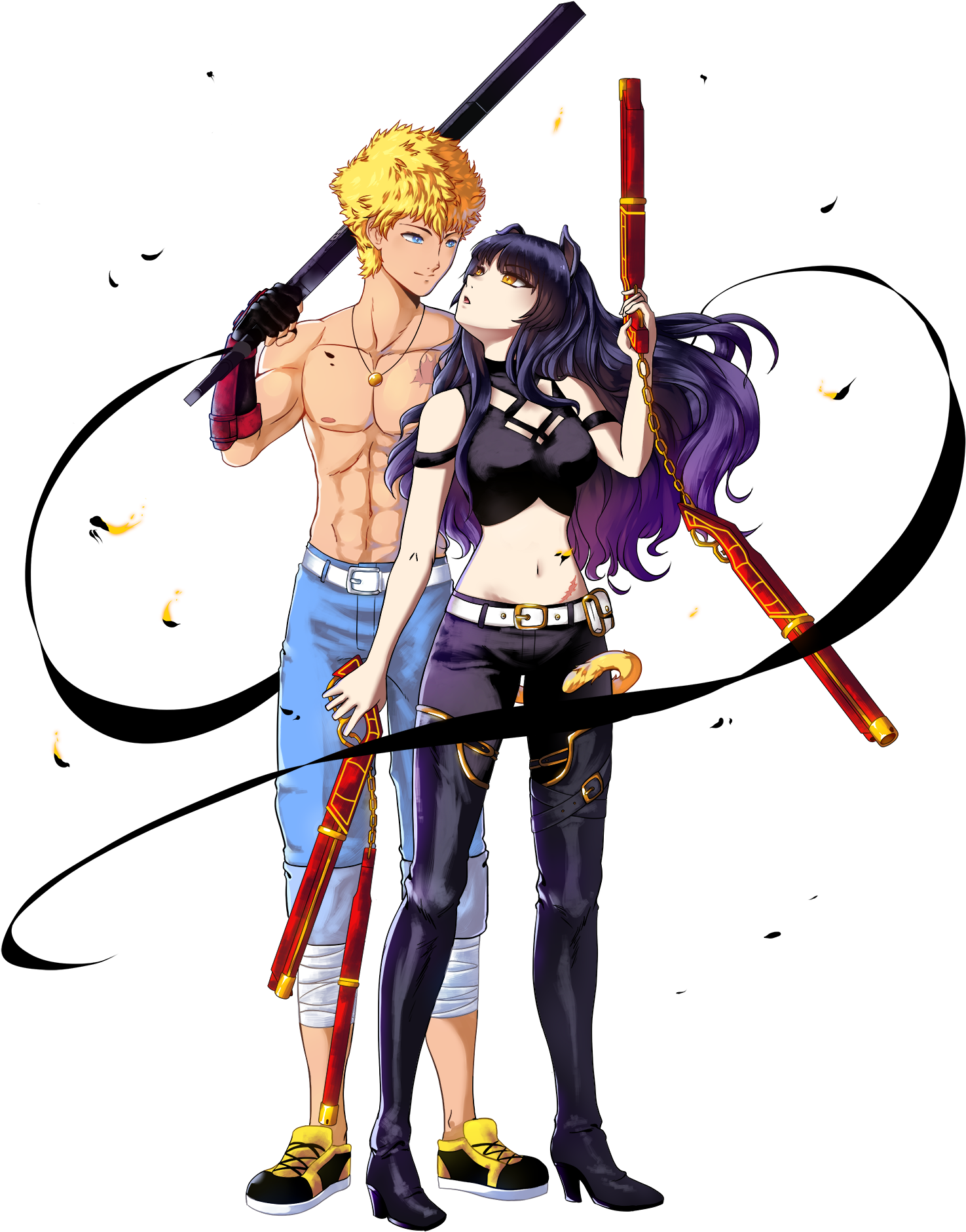 Blake Belladonna Cartoon Fictional Character - Blake Belladonna X Sun Wukong (1516x2000), Png Download